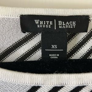 White House black market sweater, blue light blue white and silver.